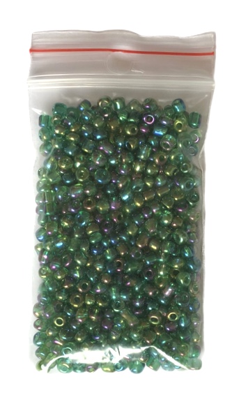 Runda glaspärlor 8/0 Grön/ glans 15g