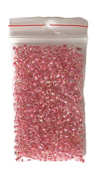 Runda glaspärlor 8/0 Röd/rosa 15g