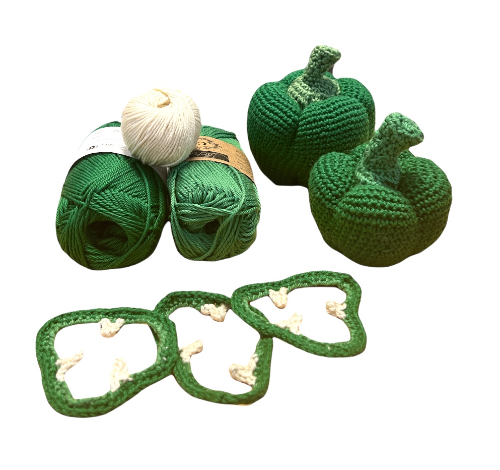 Mönster med garn till Paprika Grön