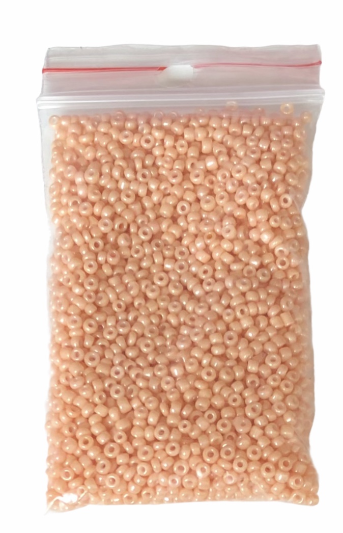 Runda glaspärlor Aprikos 15g