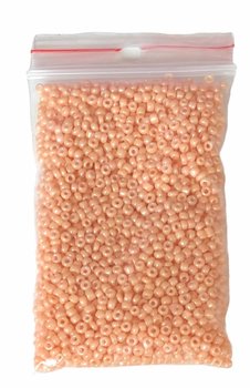 Runda glaspärlor Aprikos 15g