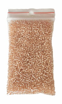 Runda glaspärlor Persika 15g