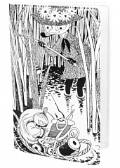 Mumin kortfodral Plånka Fiske svart/vit (till busskort, körkort, gymkort, betalkort etc.)