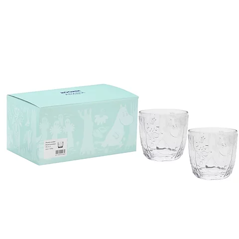 Muminglas 2-pack klar i fin presentförpackning, ARABIA MYSTICAL FOREST