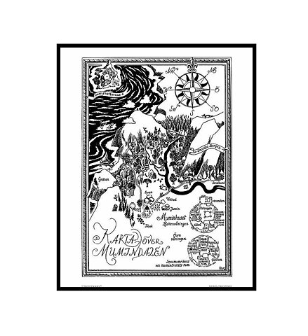 Mumin affisch Karta över Mumindalen,  24x30 cm - Mumin poster