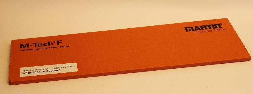 Rostfri folie 0,500 mm 5 ark á 150 x 500 mm