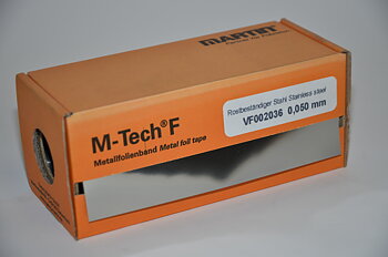 Rostfri folie 0,050 mm 150 x 2500 mm, rulle
