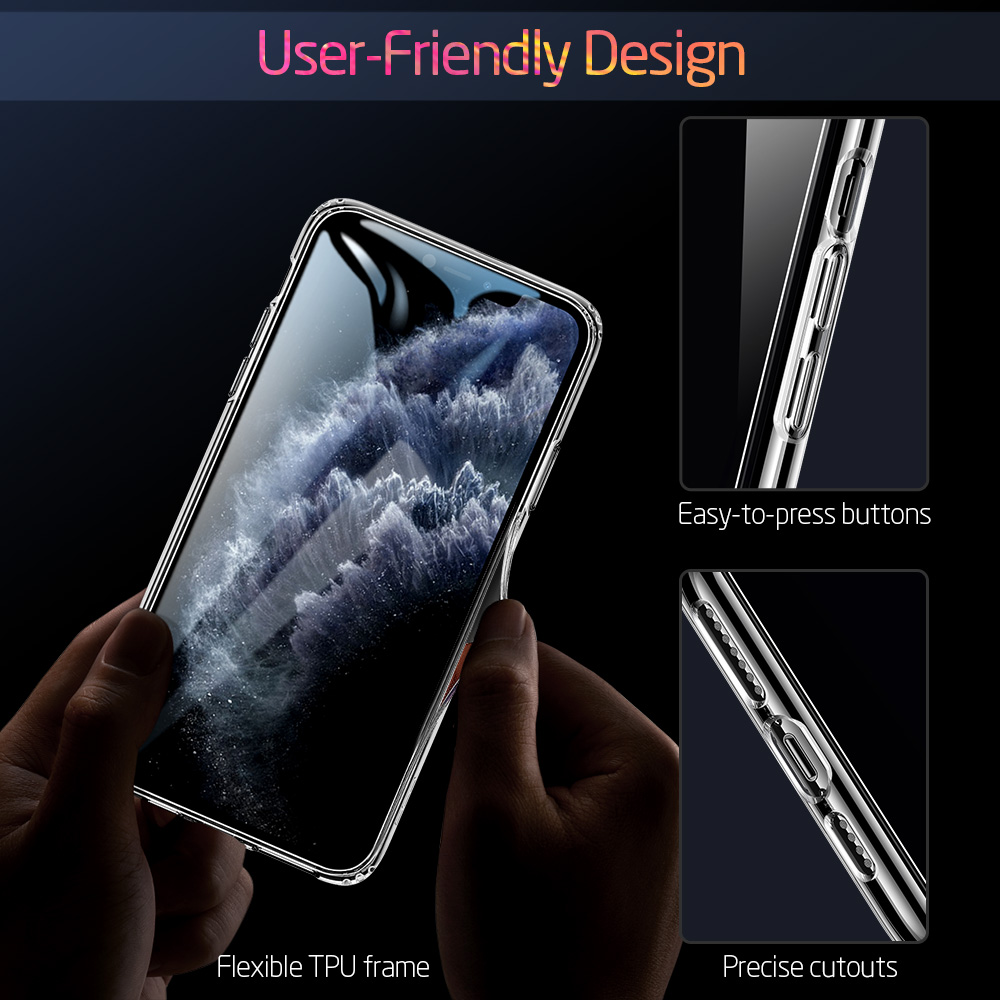 iPhone 11 Pro Max Tempered-Glass Case Skyddsskal Color: Clear - 6
