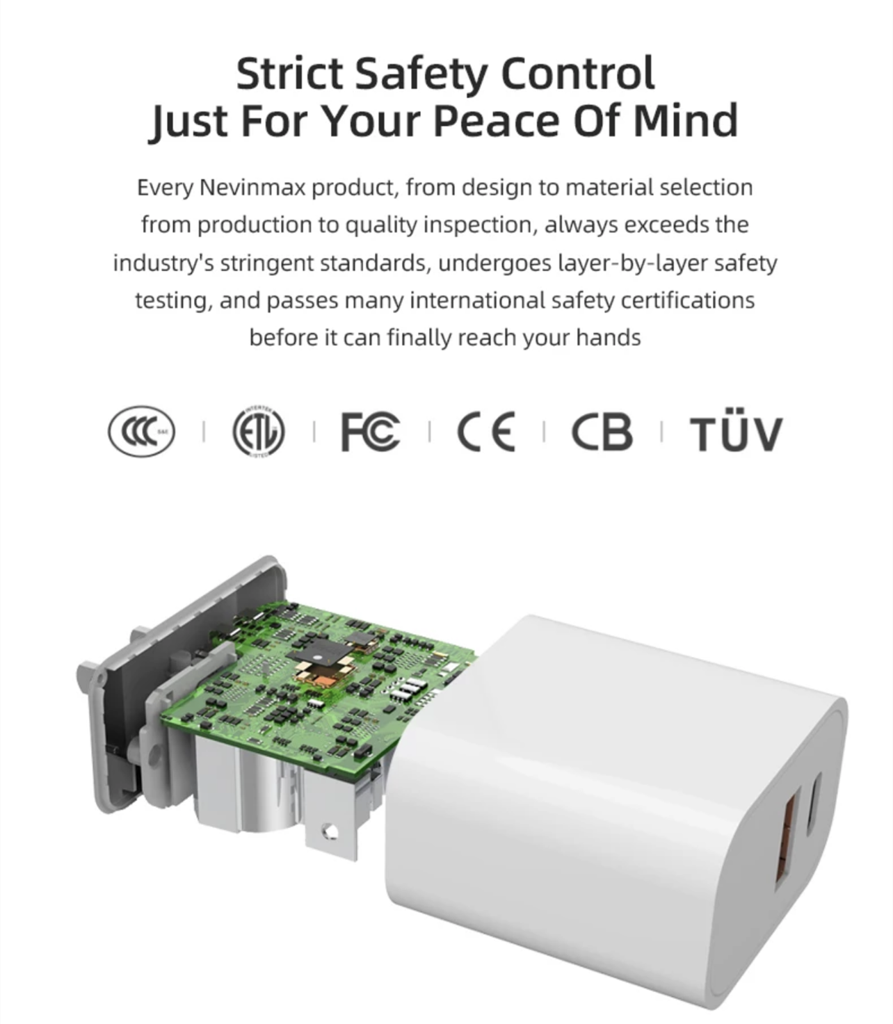 Laddare Badu PD 20W snabb laddare USB-A and USB-C Dual charging Snabbladdare Vit - 3