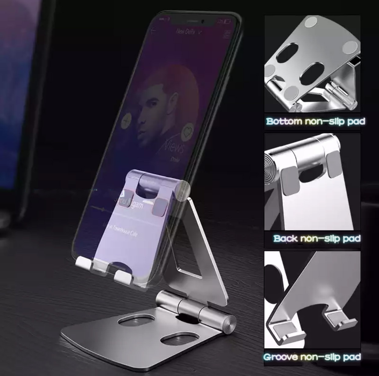 Foldable Aluminum stand for smart phone - 5