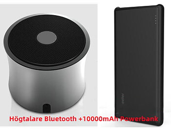 Paket en metall Högtalare Bluetooth X5 och en 10000mAh powerbank 