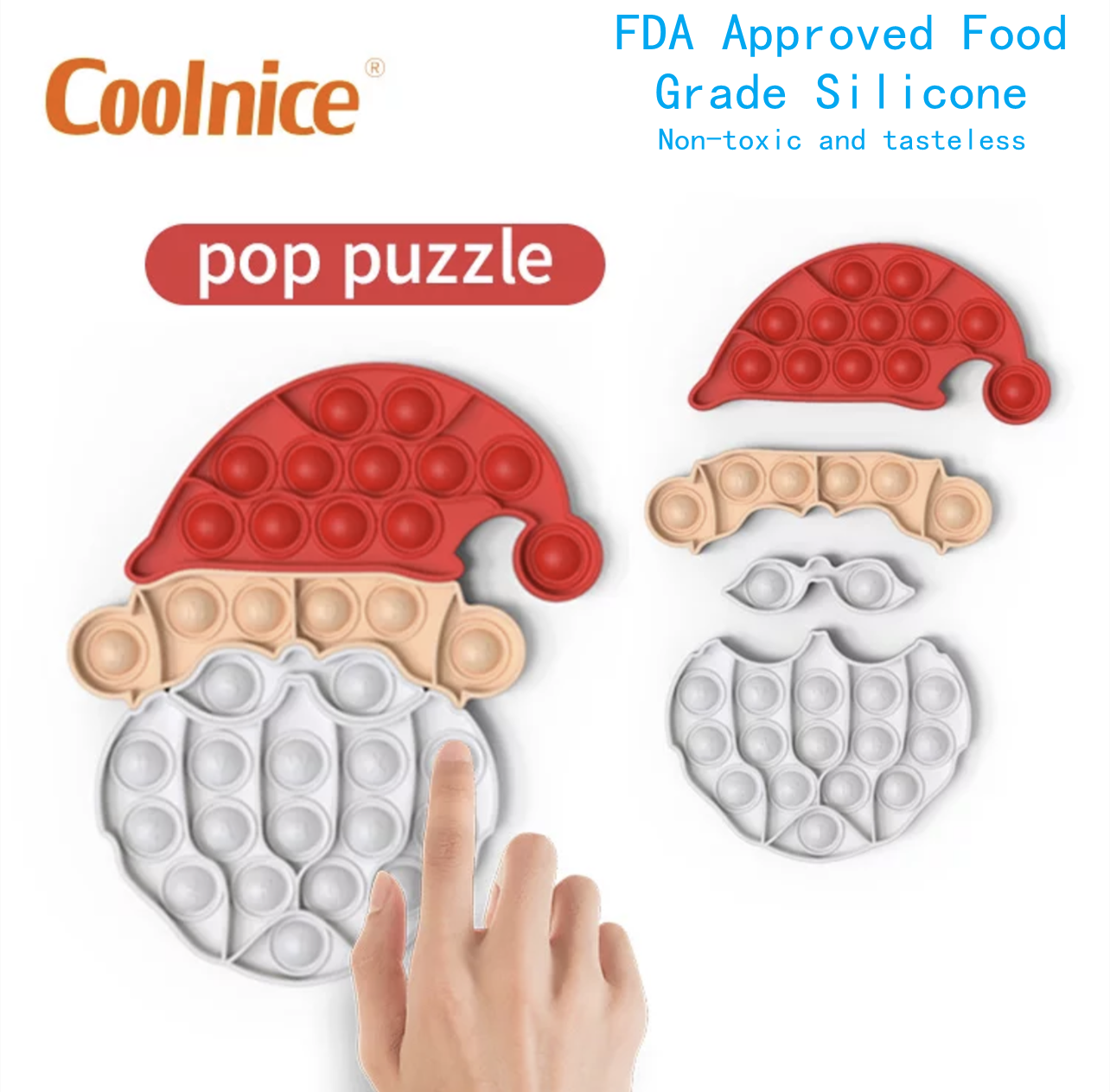 Fidget Pop it pop puzzle Jultomten  Leksak/Sensory  - 2