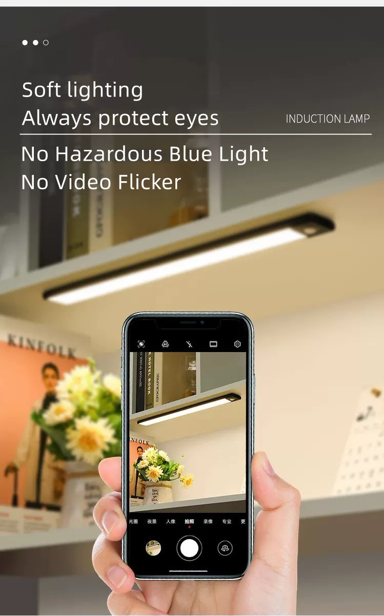 LED Lampa  L=20cm spar enegi tänds via rörelsedetektor USB Laddning  - 3