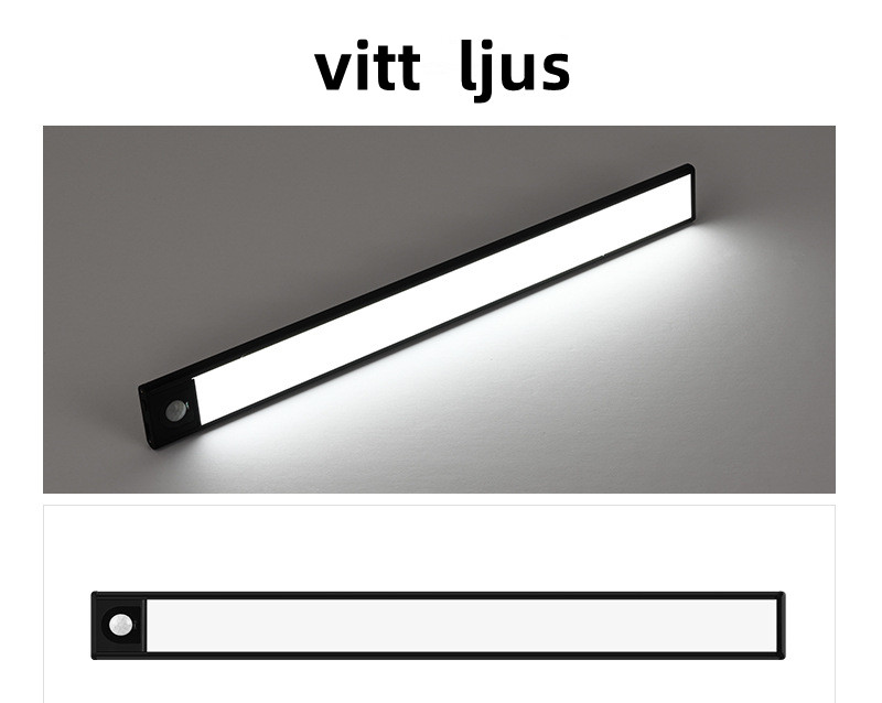 LED Lampa  L=20cm spar enegi tänds via rörelsedetektor USB Laddning  - 9