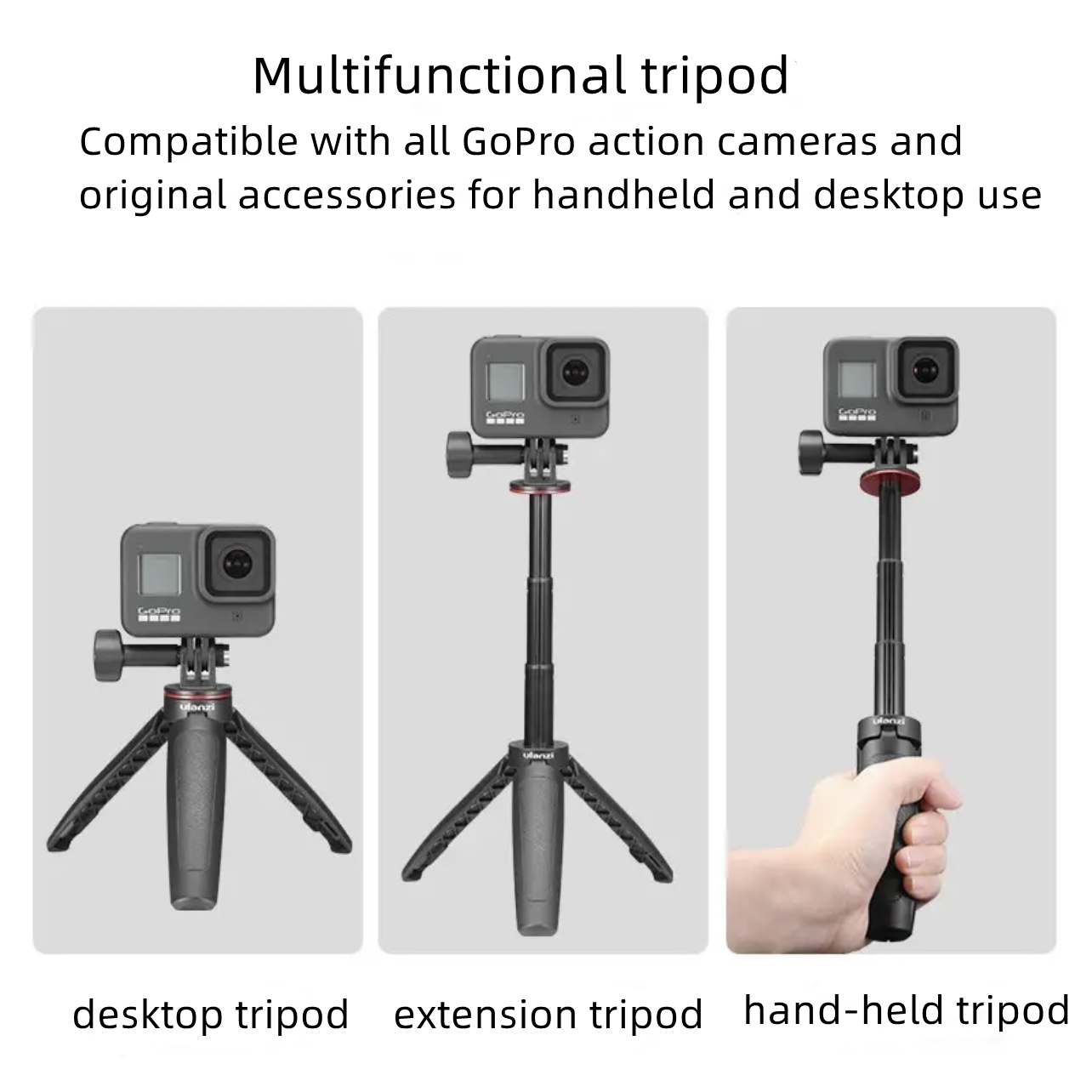 Ulanzi Mini Actionkamera tillbehör handhållen selfie and stativ - 2