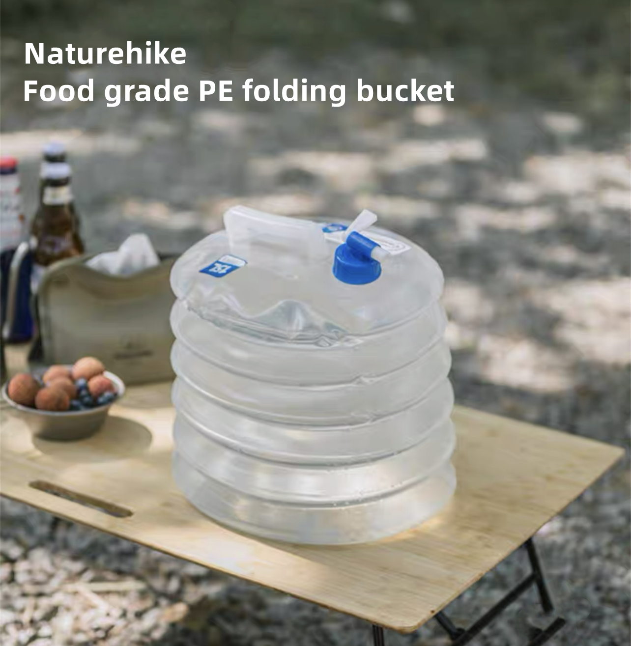 Naturehike Food grade PE Folding Bucket hopfällbar hink 15L