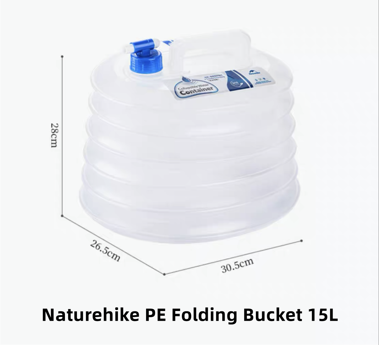 Naturehike Food grade PE Folding Bucket hopfällbar hink 15L - 6