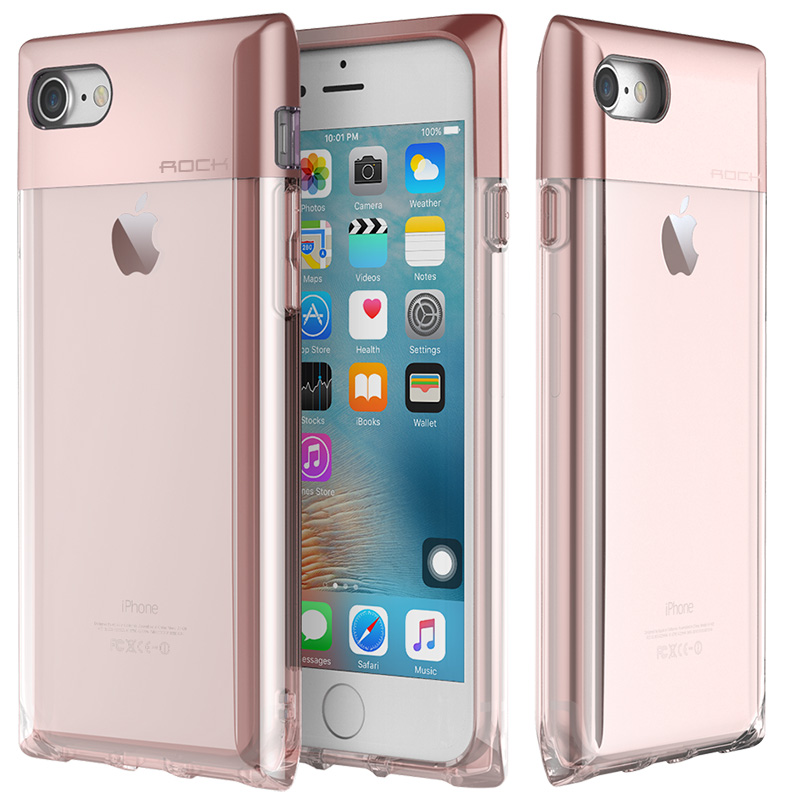 iPhone 7 Skyddsskal Crystal serie färg Rose Guld - 2