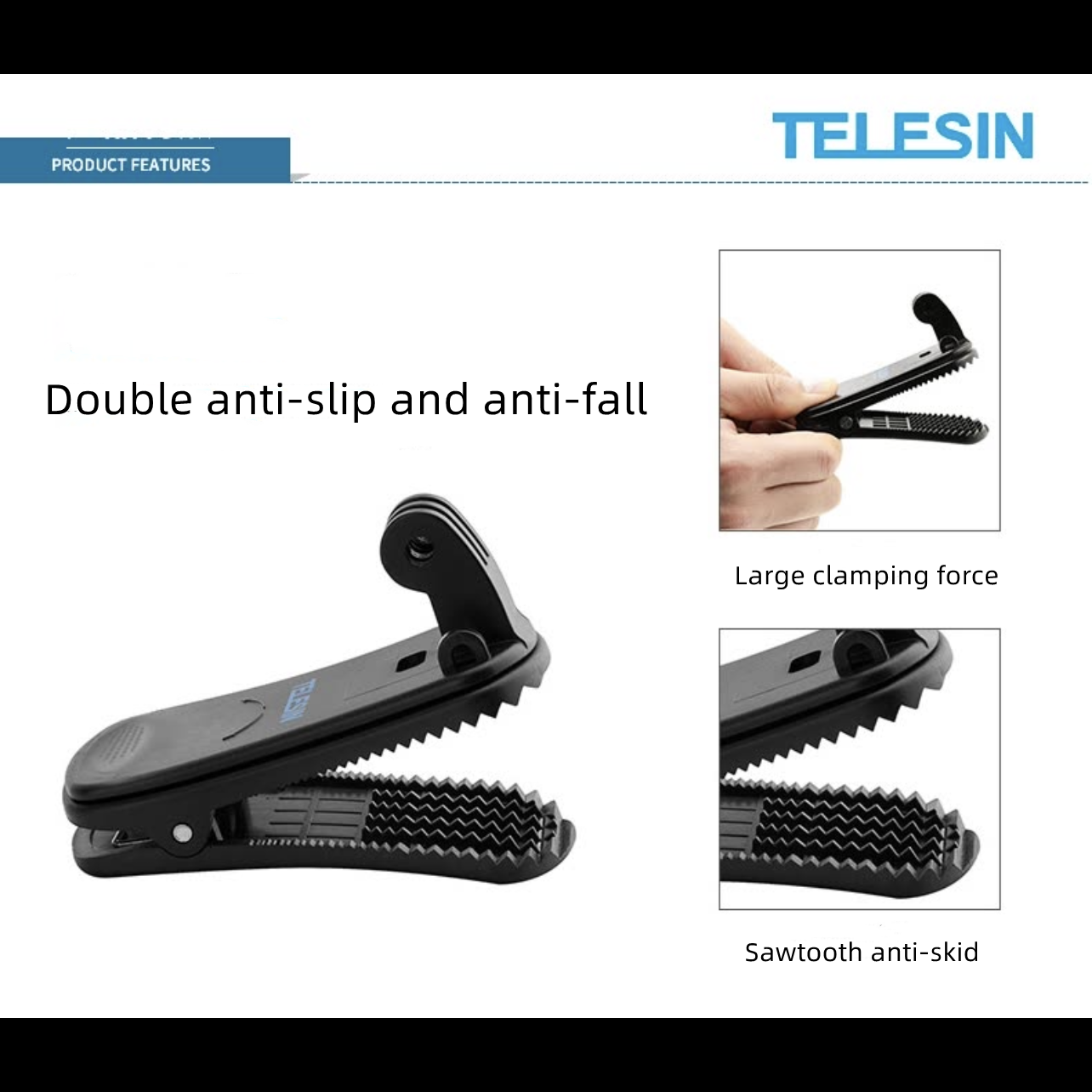 TELESIN Action Camera 360 degree Backpack clip  monteringsfäste för ryggsäck - 2