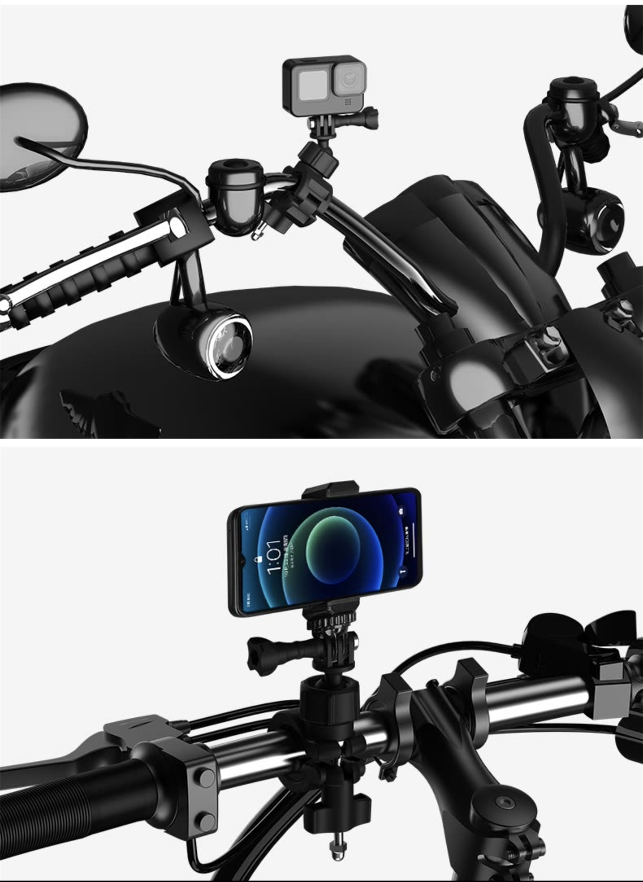 TELESIN Actionkamera Tillbehör fäste för och mobiltelefon på cyklar motorcyklar - 7