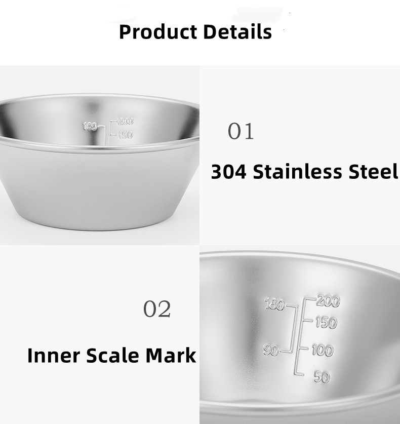  304 Stainless Steel Extended Handle Camping Bowl Camping skål - 6