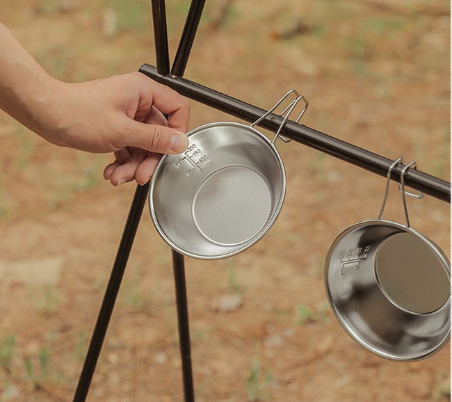  304 Stainless Steel Extended Handle Camping Bowl Camping skål - 5