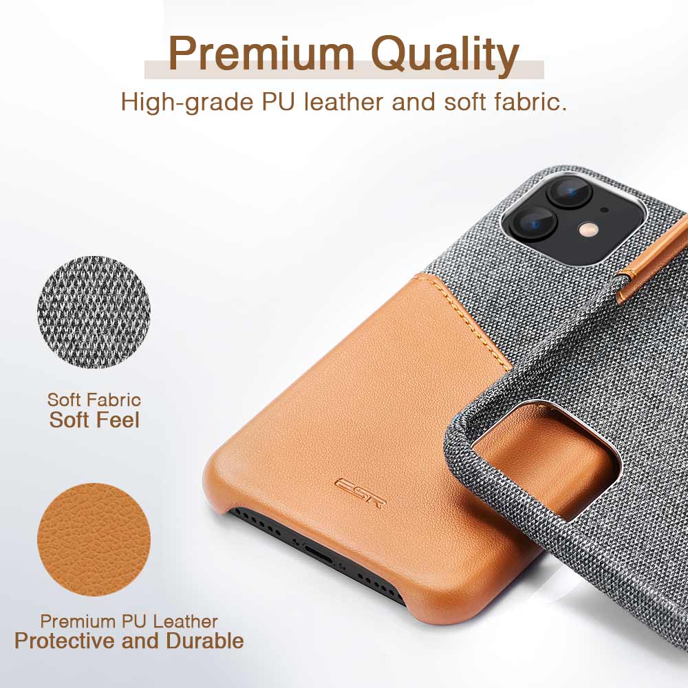 iPhone 11 Premium Phone Case  mobilskal with card Slot  Black+Brown - 3