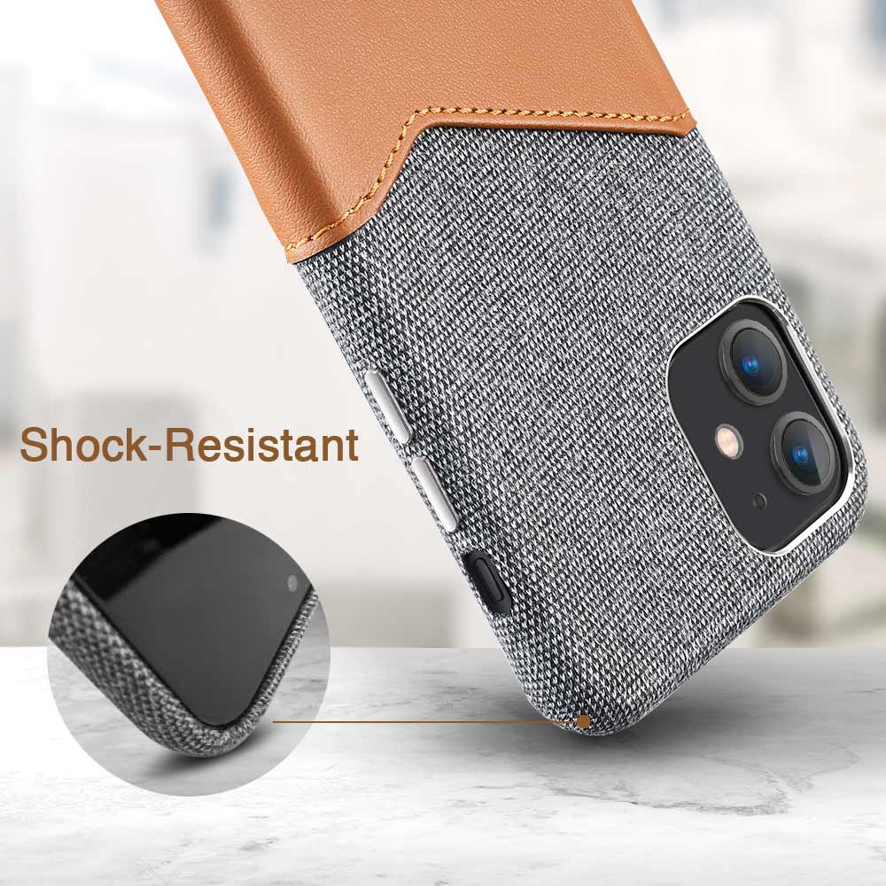 iPhone 11 Premium Phone Case  mobilskal with card Slot  Black+Brown - 4