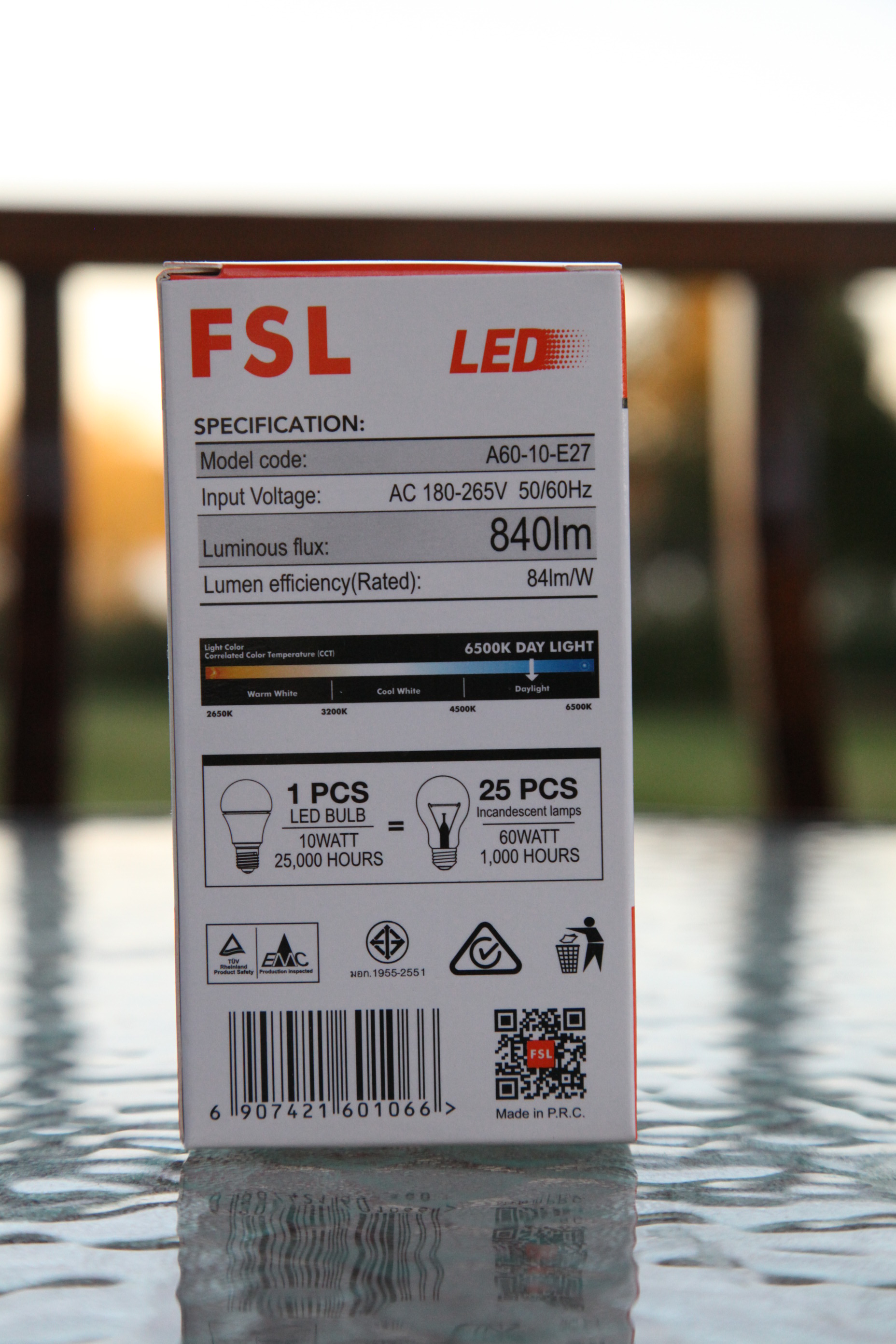 10W (60W) E27  6500K  FSL LED-lampor  Normal  840 Lumen 25000tim  Lampor Glob - 3
