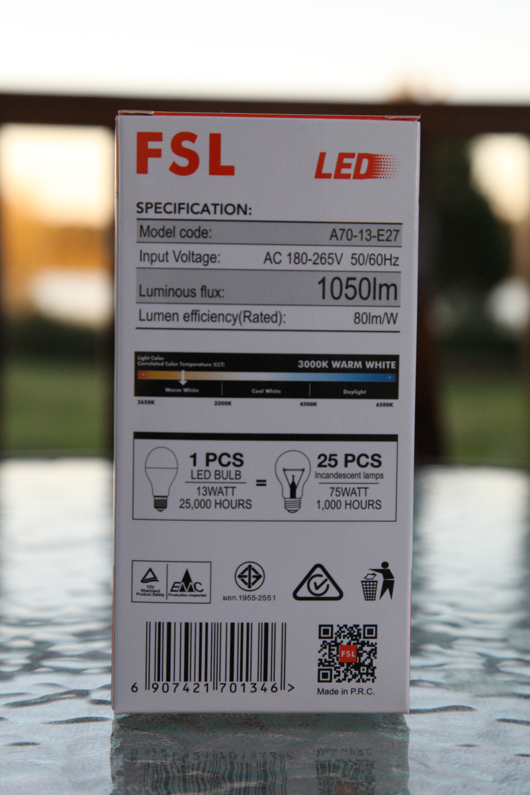13W(75W) E27 3000K  FSL LED Normallampa  1050 Lumen  25000Hrs  Lampor Glob - 3