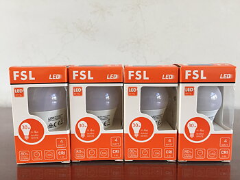 paket 4st  4W (30W)  3000K E27 LED Klotlampa  330 Lumen 15000Hrs Lampor  Glob 
