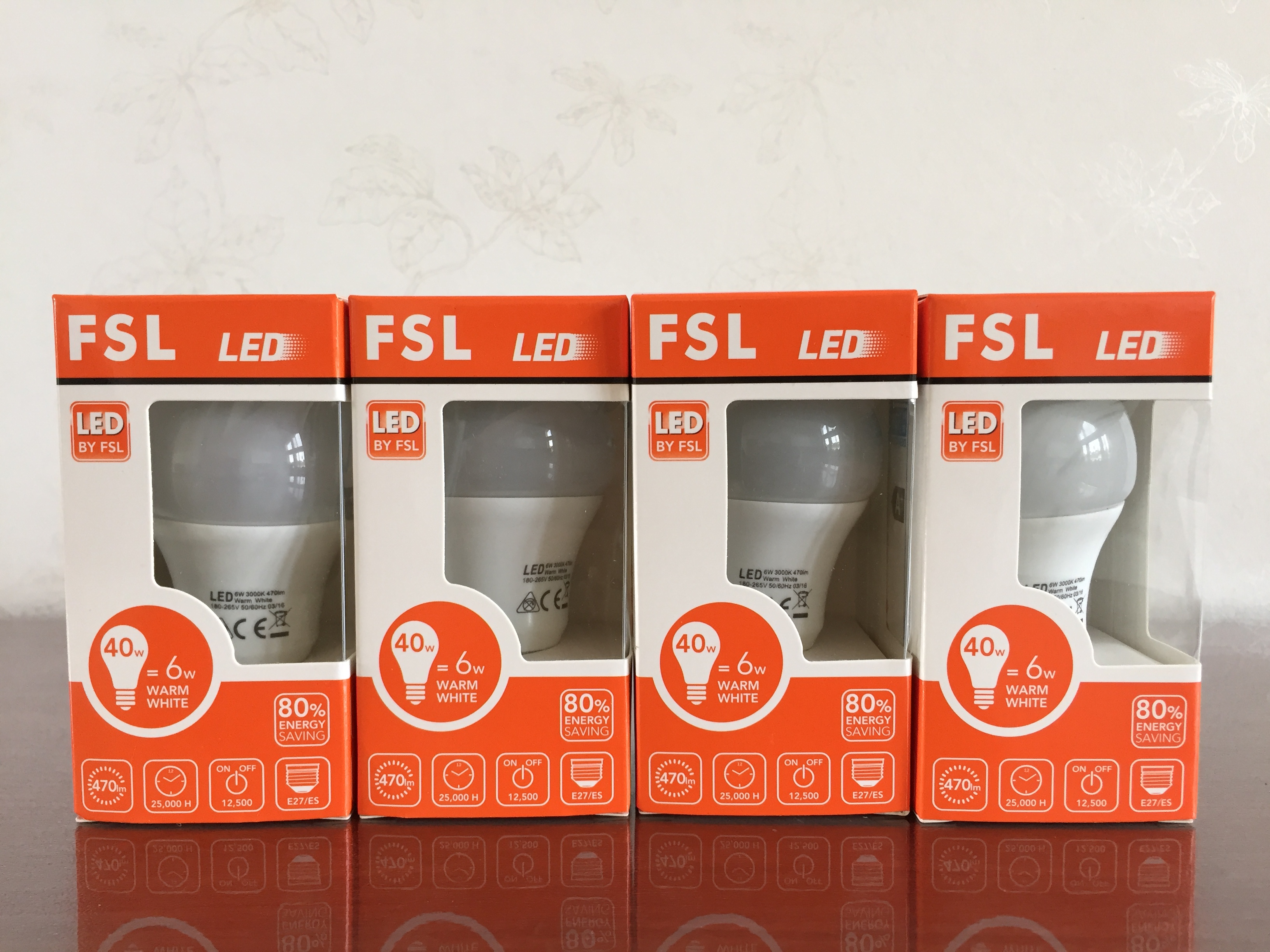 paket 4st 6W E27 3000K LED Normallampa 470 Lumen 25000Hrs Lampor Glob 