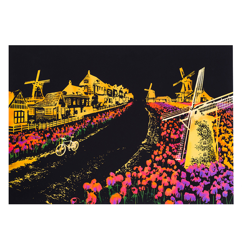 Scratch painting Skrapmålning Skrappenna motiv kort Holland