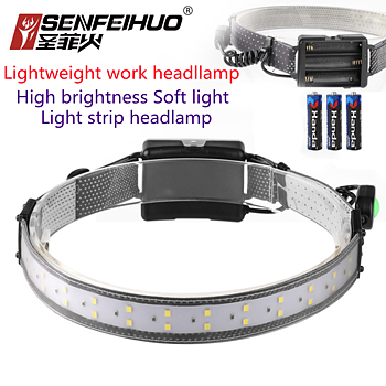 Pannlampa arbetslampa löpning COB LED Light Strip Ficklampa portable headlamp 