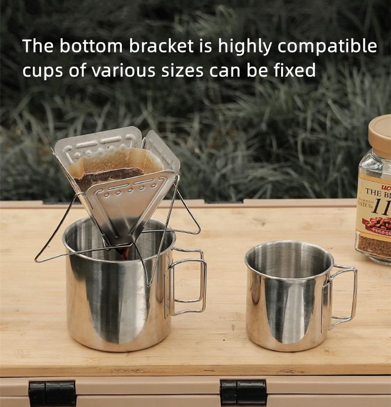 Foldable Coffee Filter Holder stainless steel Vikbar kaffefilterhållare rostfritt stål - 5