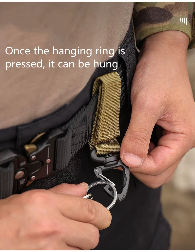 360 degree Rotating Buckle Outdoor backpack buckle keychain  Color: Army Green - 2