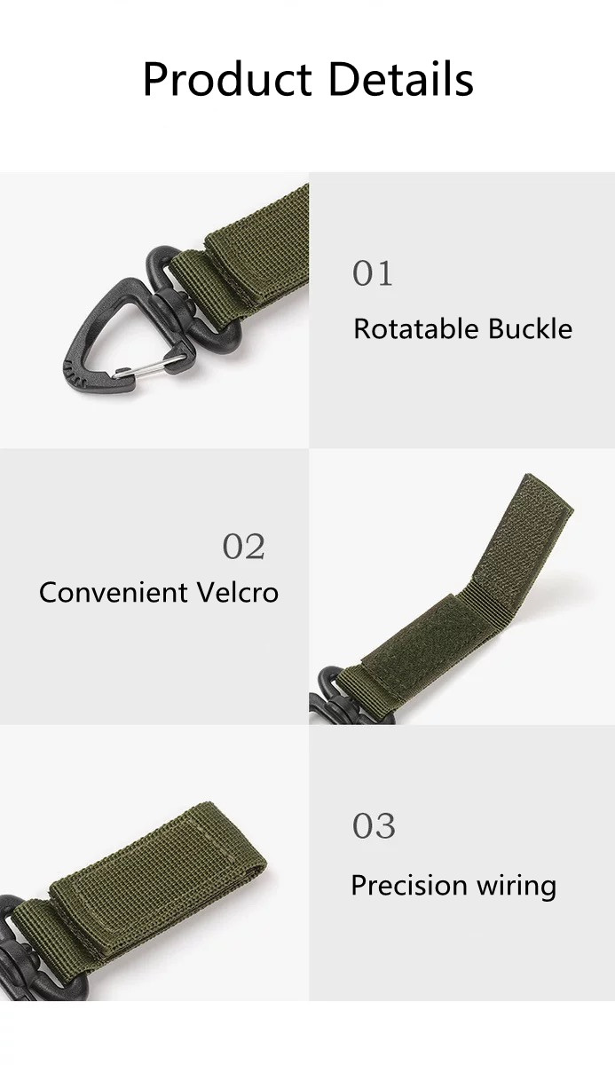 360 degree Rotating Buckle Outdoor backpack buckle keychain  Color: Army Green - 3