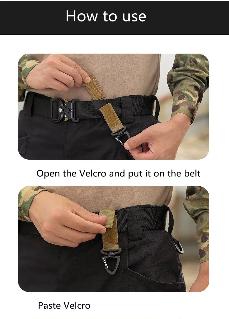 360 degree Rotating Buckle Outdoor backpack buckle keychain  Color: Army Green - 4