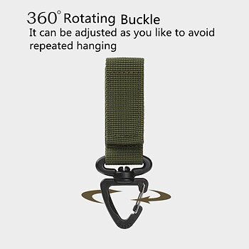360 degree Rotating Buckle Outdoor backpack buckle keychain  Color: Army Green