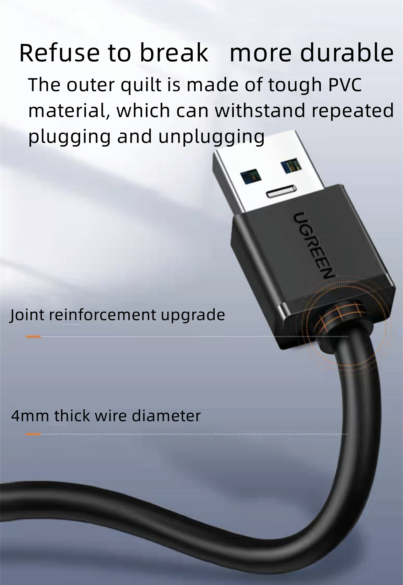 UGREEN 4 Ports USB 3.0 Hub Black 50cm - 4