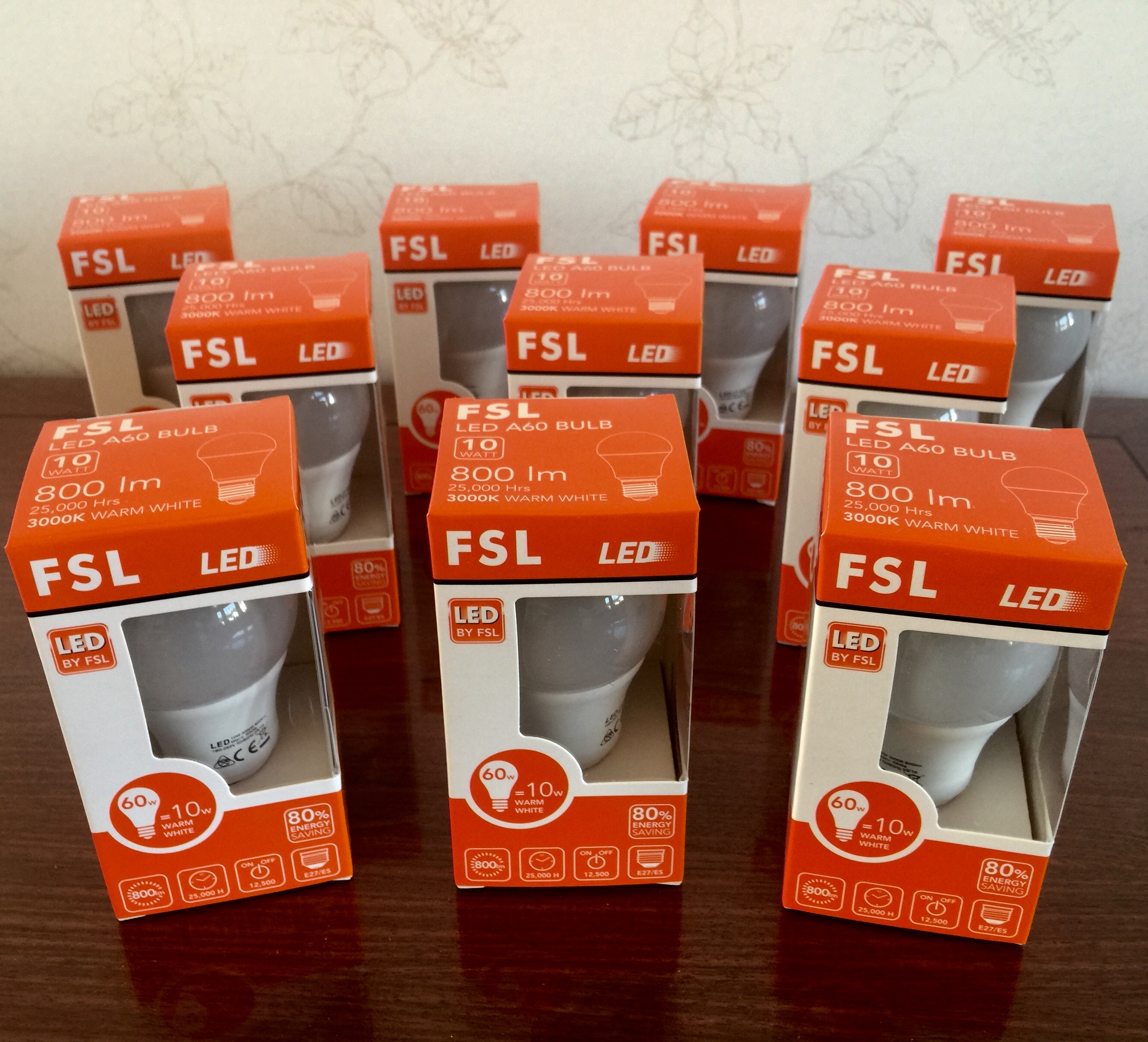 Paket 10st 10W E27 3000K LED Lampa Glob Normallampa 