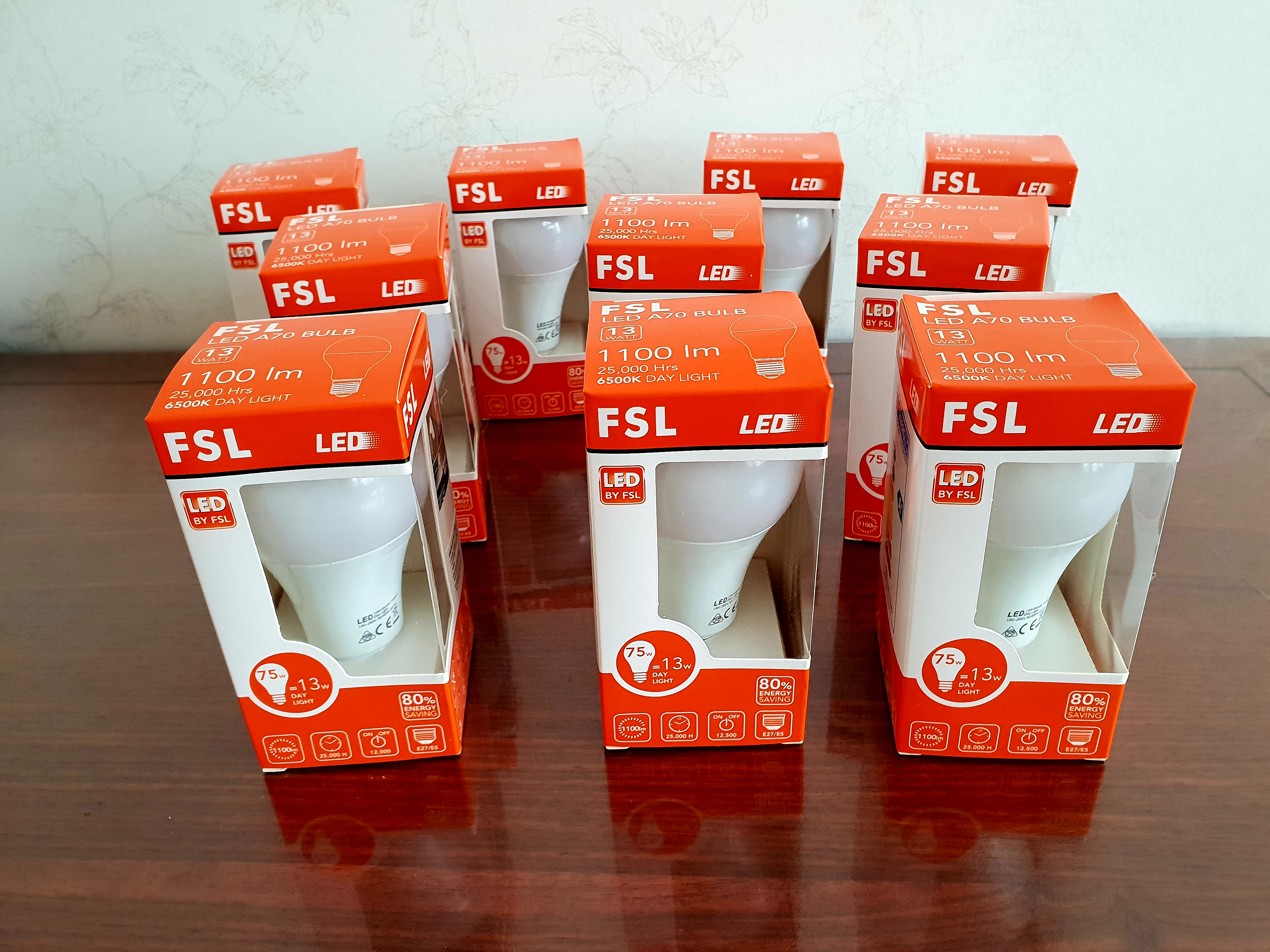 Paket 10st 13W E27 6500K LED Lampa Glob Normallampa 