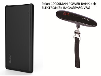 Superpris! 10000mAh Power bank + Elektronisk bagagevåg våg