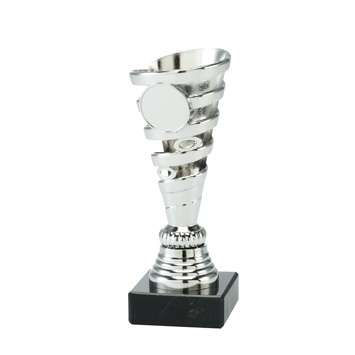 Pokal/Statyett Moss - 155 mm - Guld/Silver/Brons - Inklusive jetong och skylt med text - 3