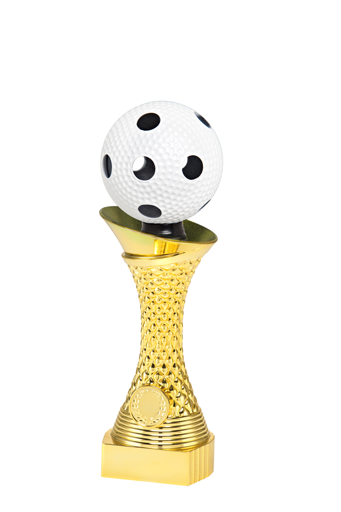 Guld Statyett Innebandy Bella - 235/255/275 mm - Inklusive skylt med text