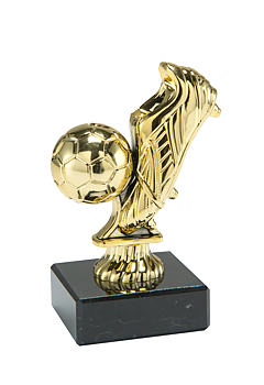 Guld Statyett Fotboll 110 mm - Pris inklusive skylt med text