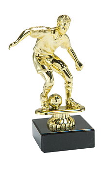 Guld Statyett Fotboll 135 mm - Pris inklusive skylt med text