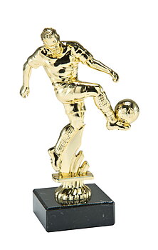 Guld Statyett Fotboll - 105/130/155 mm - Pris inklusive skylt med text