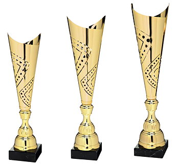 Guldpokal La Morra - 385/445/505 mm - Inklusive skylt med text