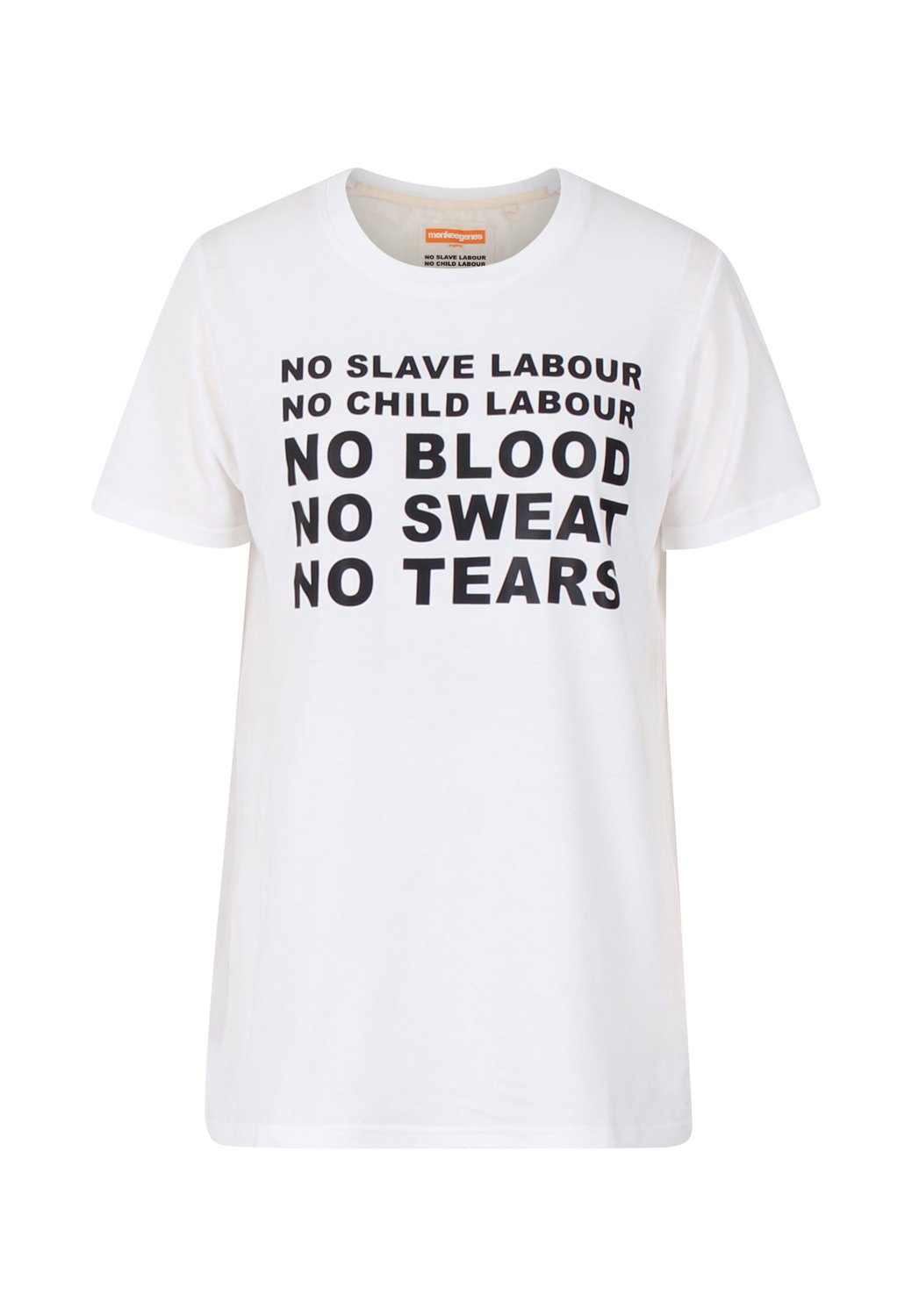 Women's Organic Cotton Mantra Tee in White, Monkee Genes, EKO